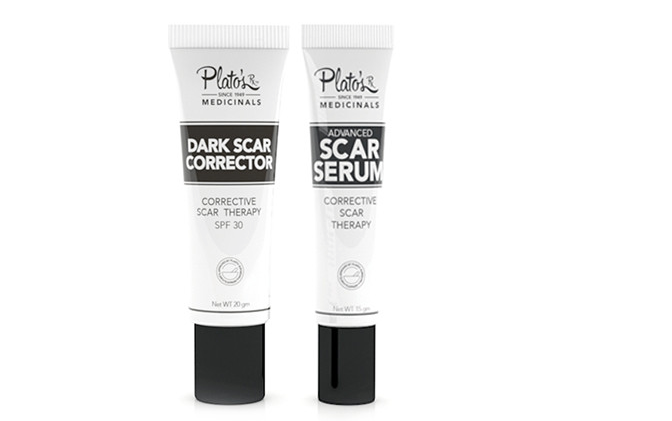 Scar Therapy Mini Kit contains Plato's Scar Serum and Plato's Dark Scar Corrector. Top treatment for Brazilian Butt Lift Scars. 