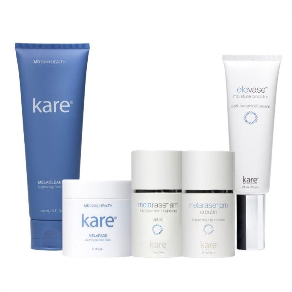 Kare Ultimate Dark Spot & Melasma Kit – Melacleanse, Melapads, Melarase AM, Melarase PM and Elevase